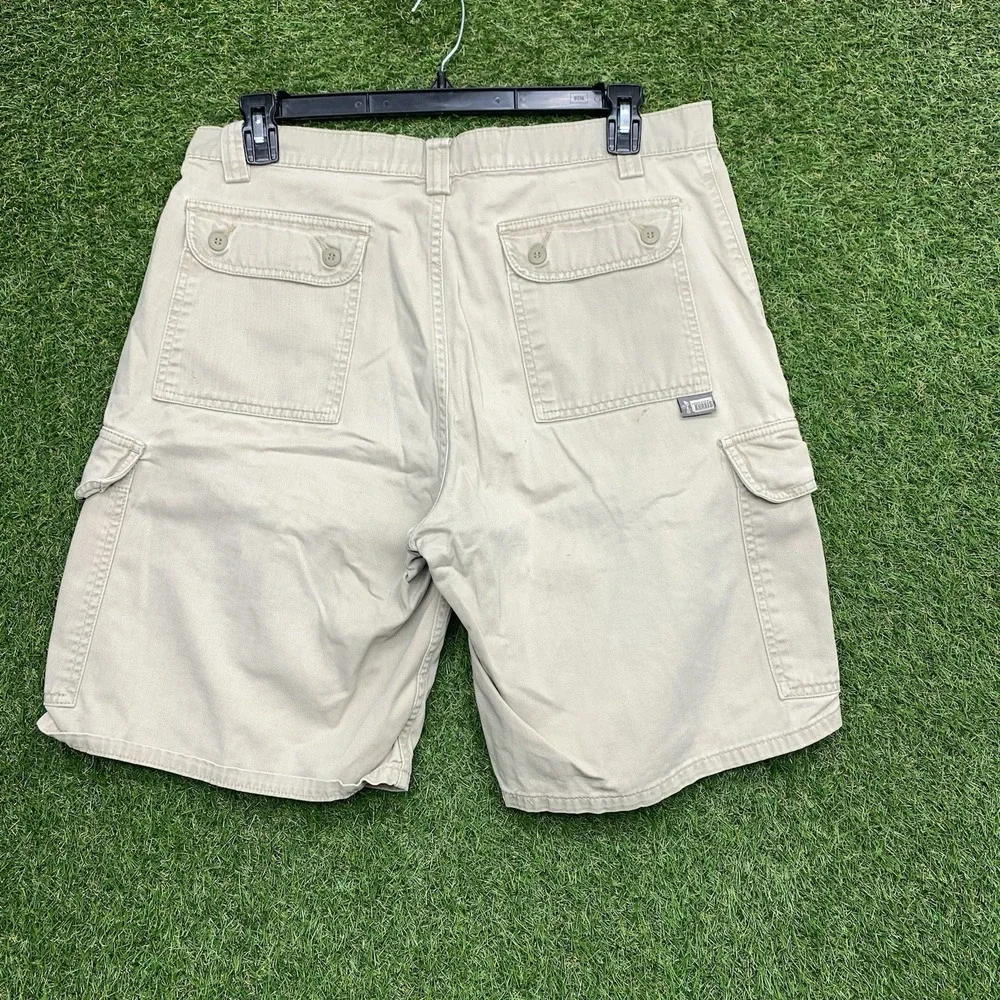 Vintage Levis Silvertab Cargo Shorts Mens 34 x10 Tan Khaki Loose Baggy Hong Kong